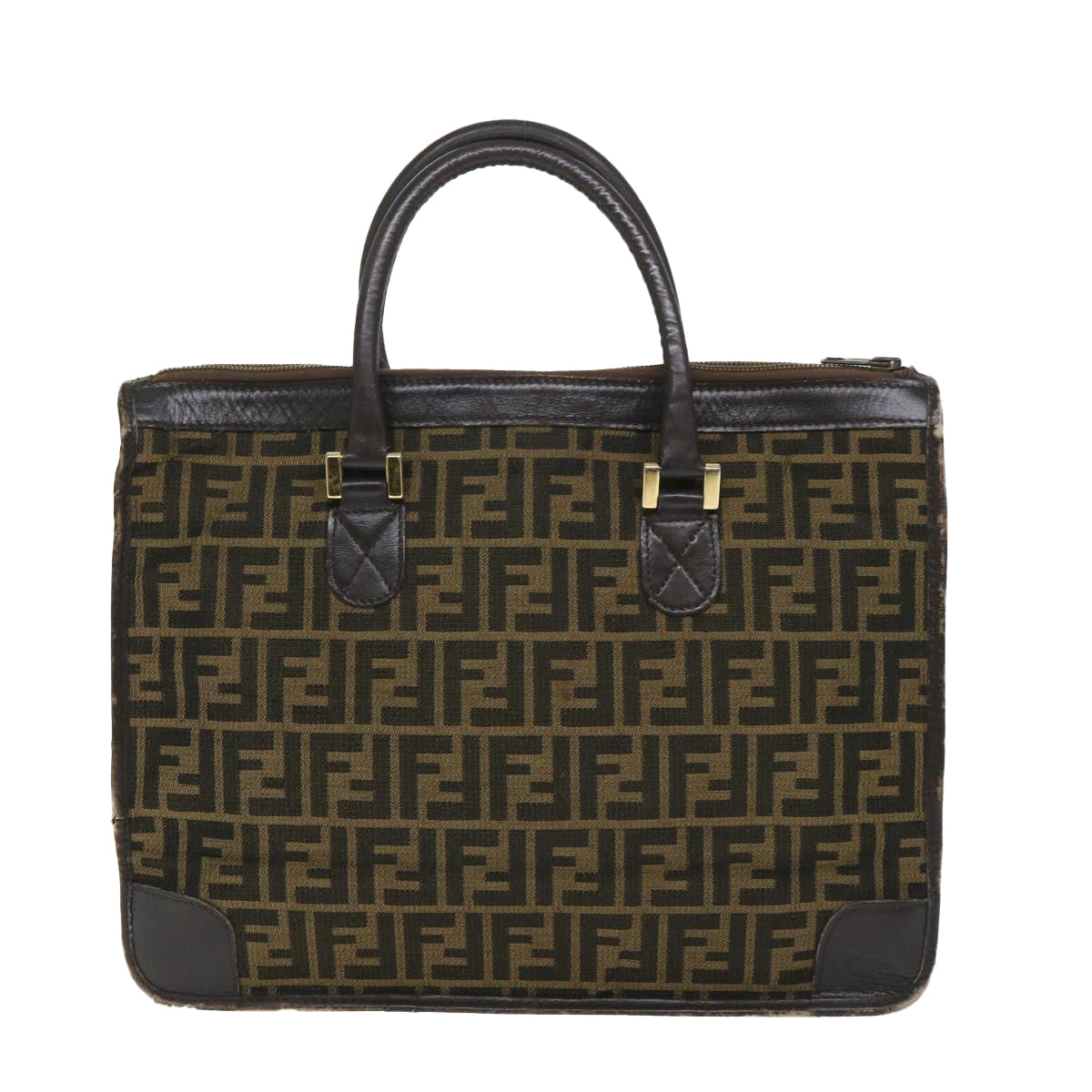 FENDI Zucca Canvas Mamma Baguette Hand Bag Vintage Brown 57254