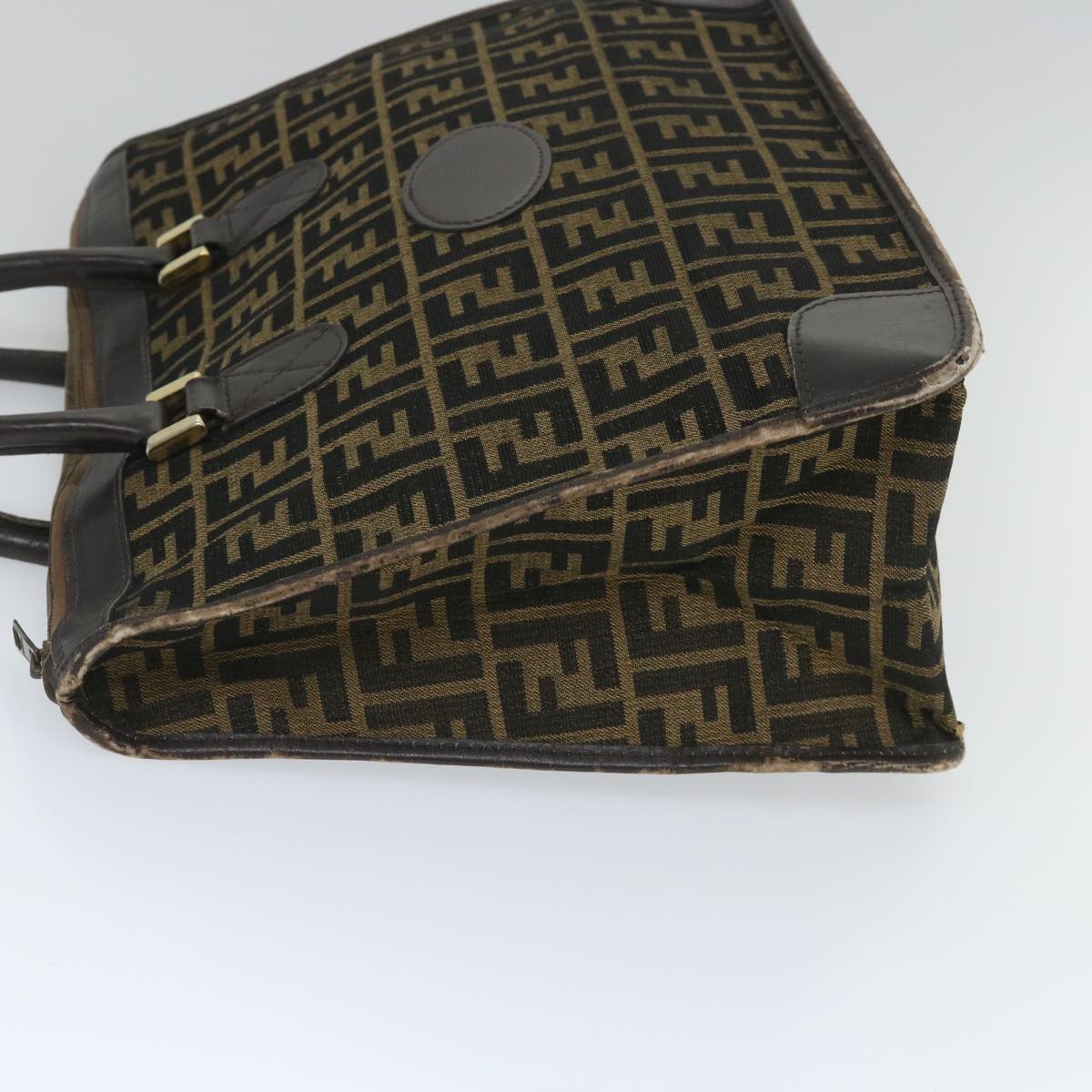 FENDI Zucca Canvas Mamma Baguette Hand Bag Vintage Brown 57254