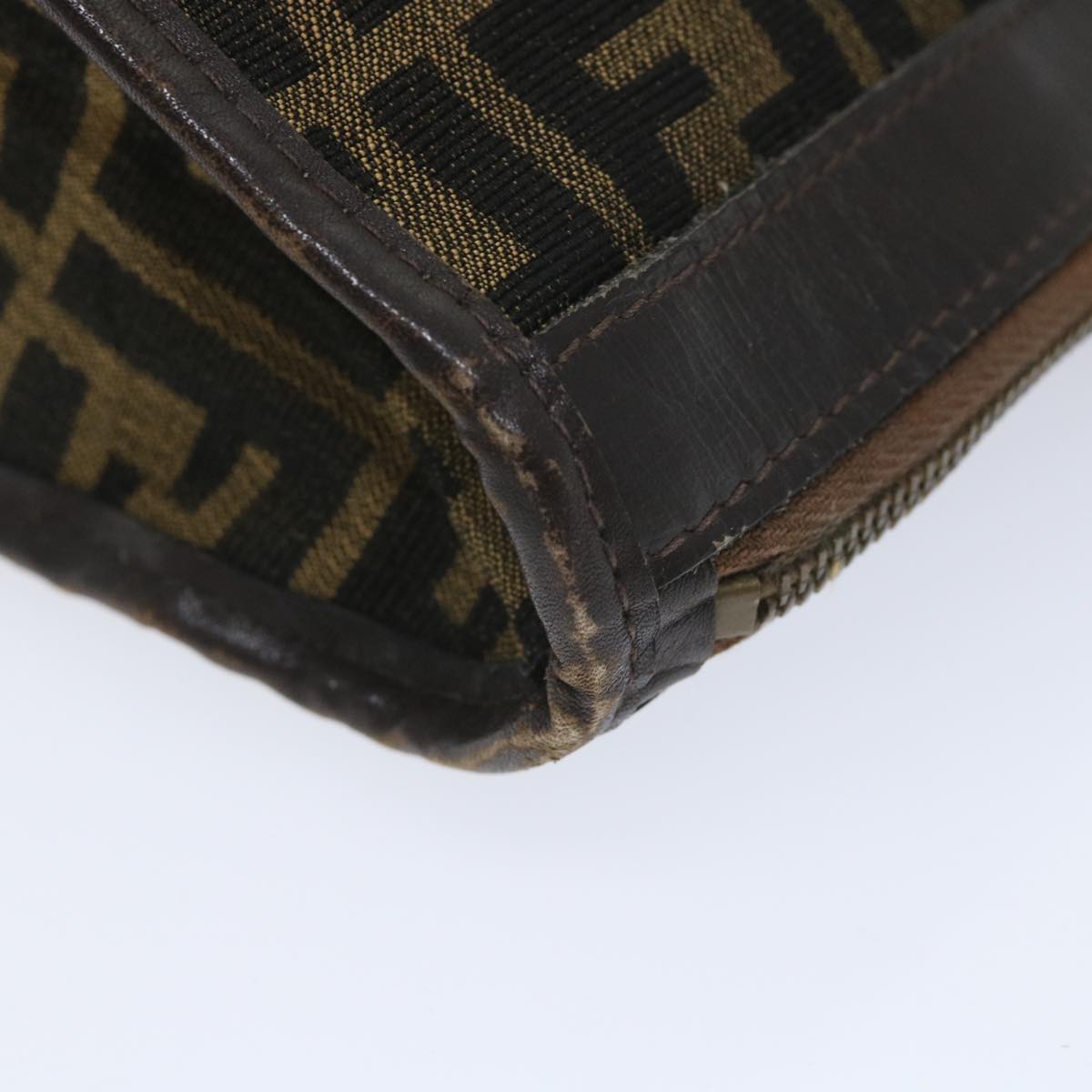 FENDI Zucca Canvas Mamma Baguette Hand Bag Vintage Brown 57254