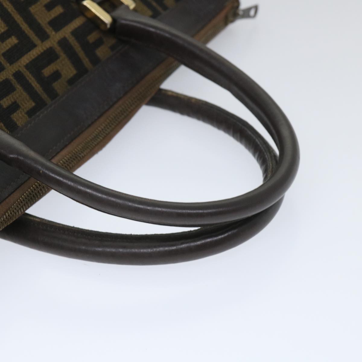 FENDI Zucca Canvas Mamma Baguette Hand Bag Vintage Brown 57254