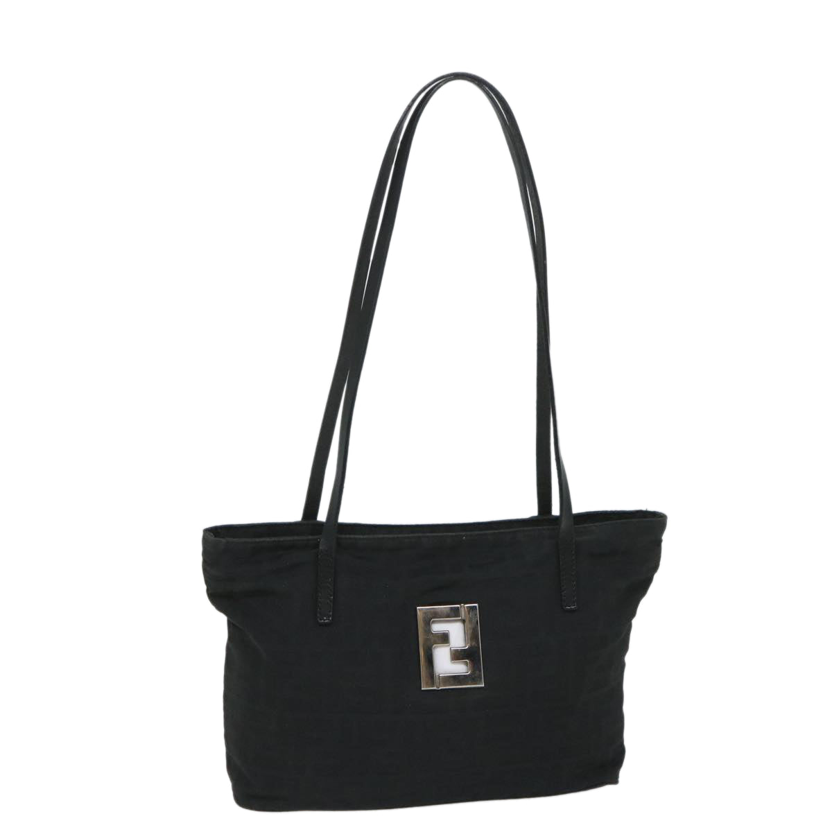 FENDI Zucca Canvas Shoulder Bag Black 57278