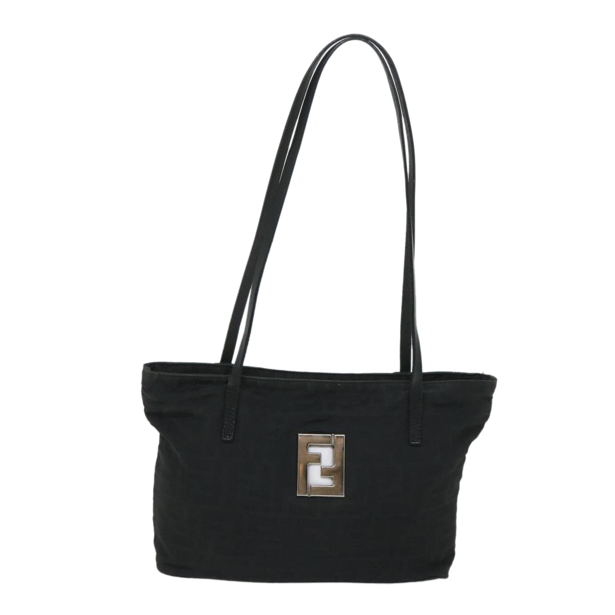 FENDI Zucca Canvas Shoulder Bag Black 57278