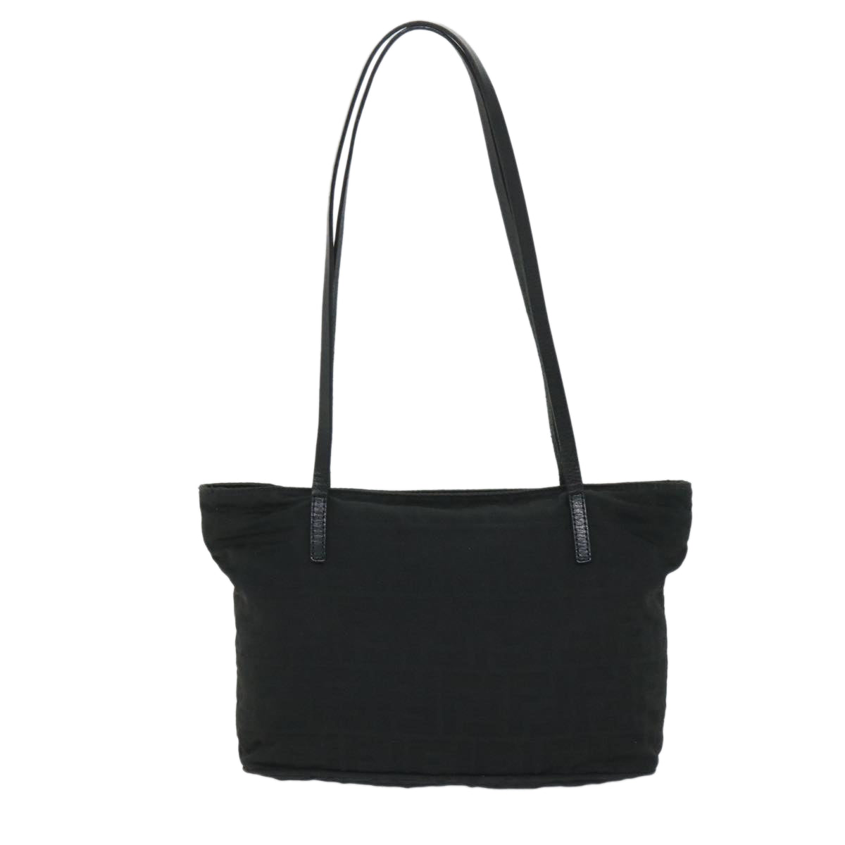 FENDI Zucca Canvas Shoulder Bag Black 57278