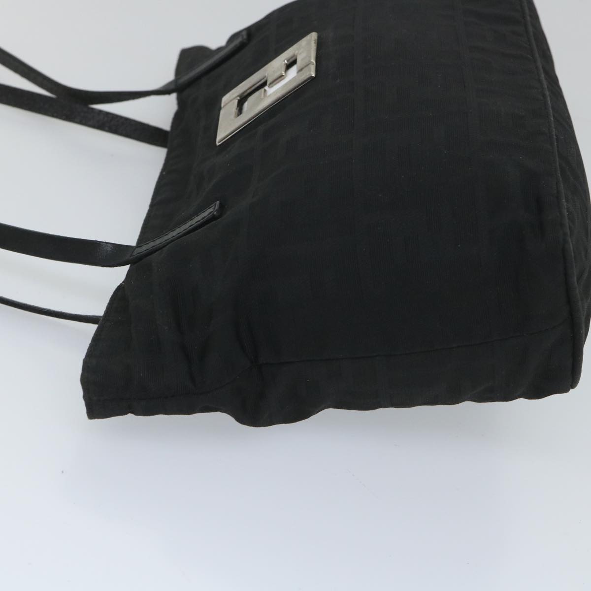 FENDI Zucca Canvas Shoulder Bag Black 57278