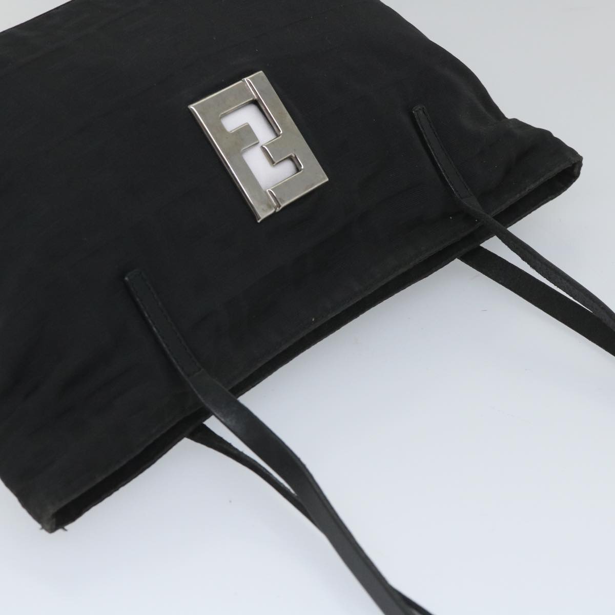 FENDI Zucca Canvas Shoulder Bag Black 57278