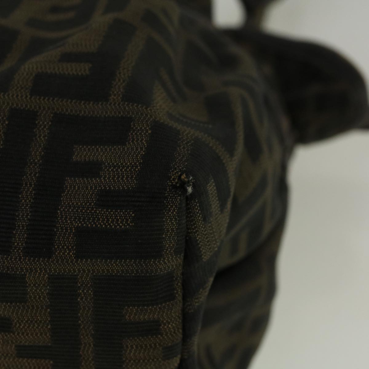 FENDI Zucca Canvas Mamma Baguette Shoulder Bag Brown 57295