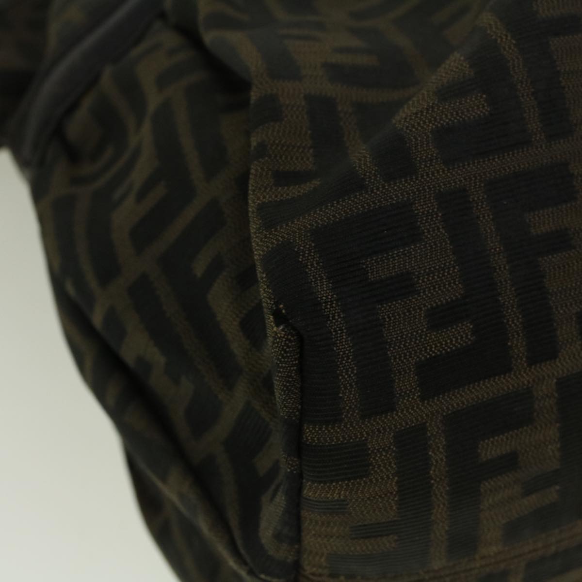 FENDI Zucca Canvas Mamma Baguette Shoulder Bag Brown 57295