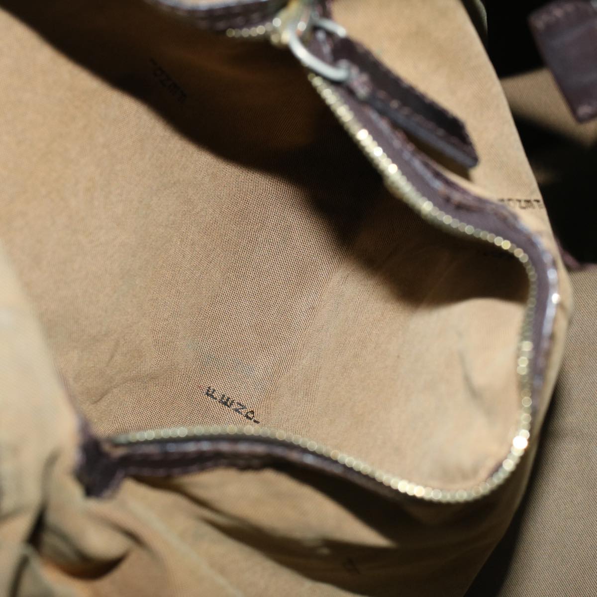 FENDI Zucca Canvas Mamma Baguette Shoulder Bag Brown 57295