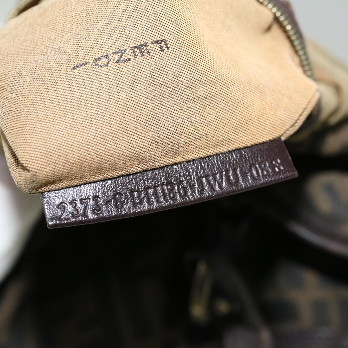 FENDI Zucca Canvas Mamma Baguette Shoulder Bag Brown 57295