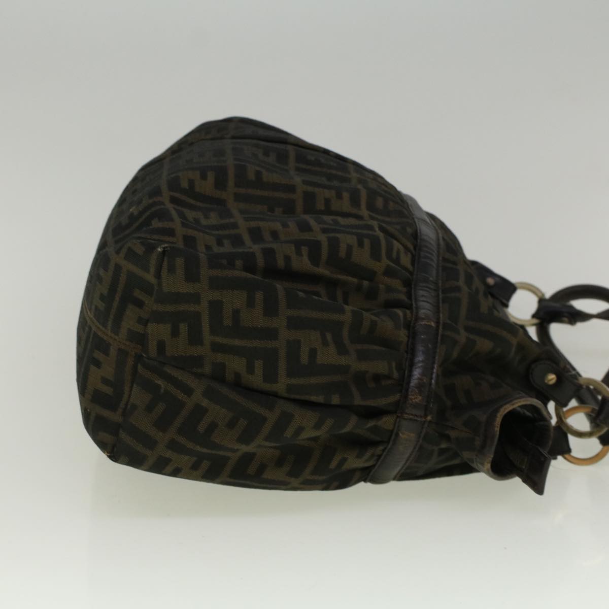 FENDI Zucca Canvas Mamma Baguette Shoulder Bag Brown 57295