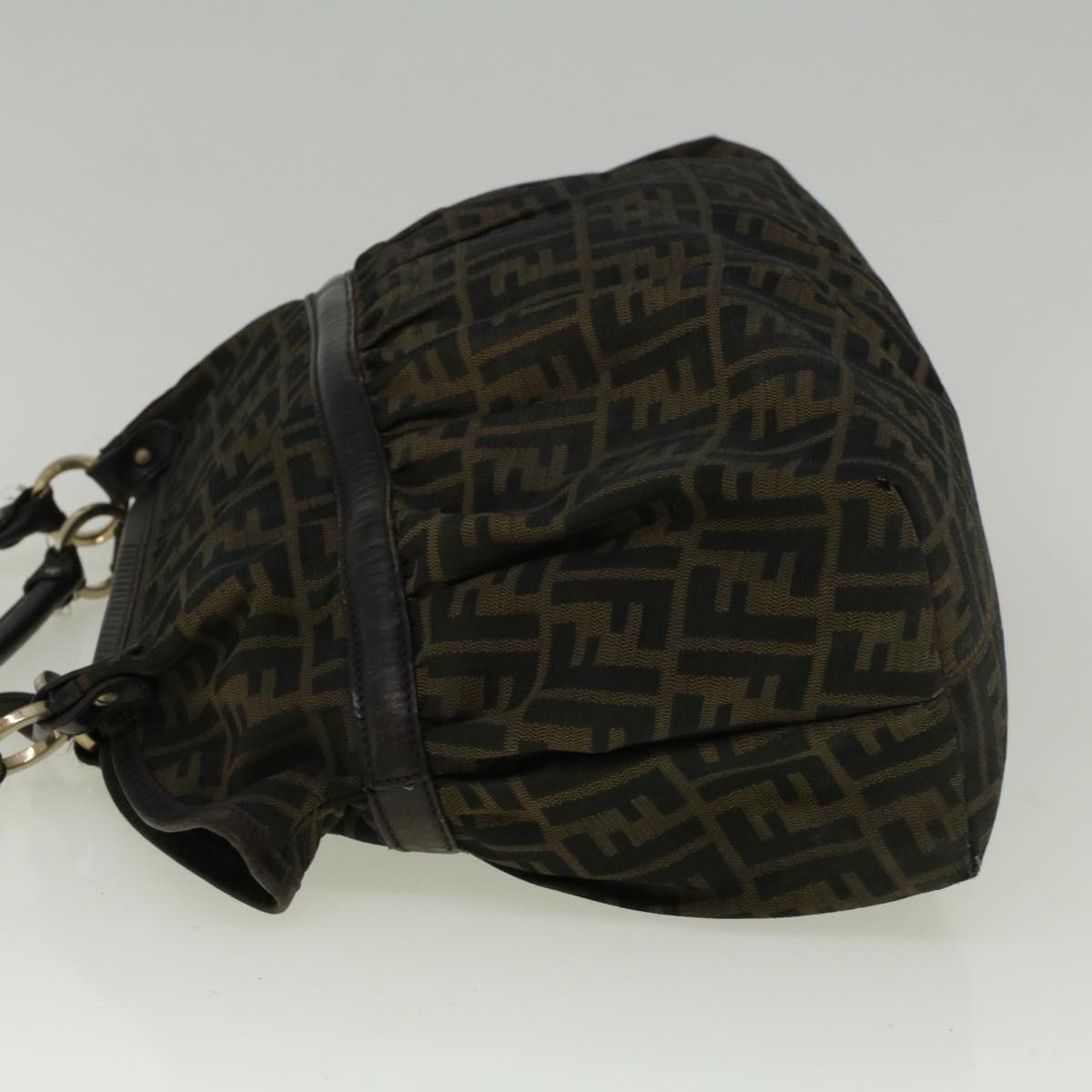FENDI Zucca Canvas Mamma Baguette Shoulder Bag Brown 57295