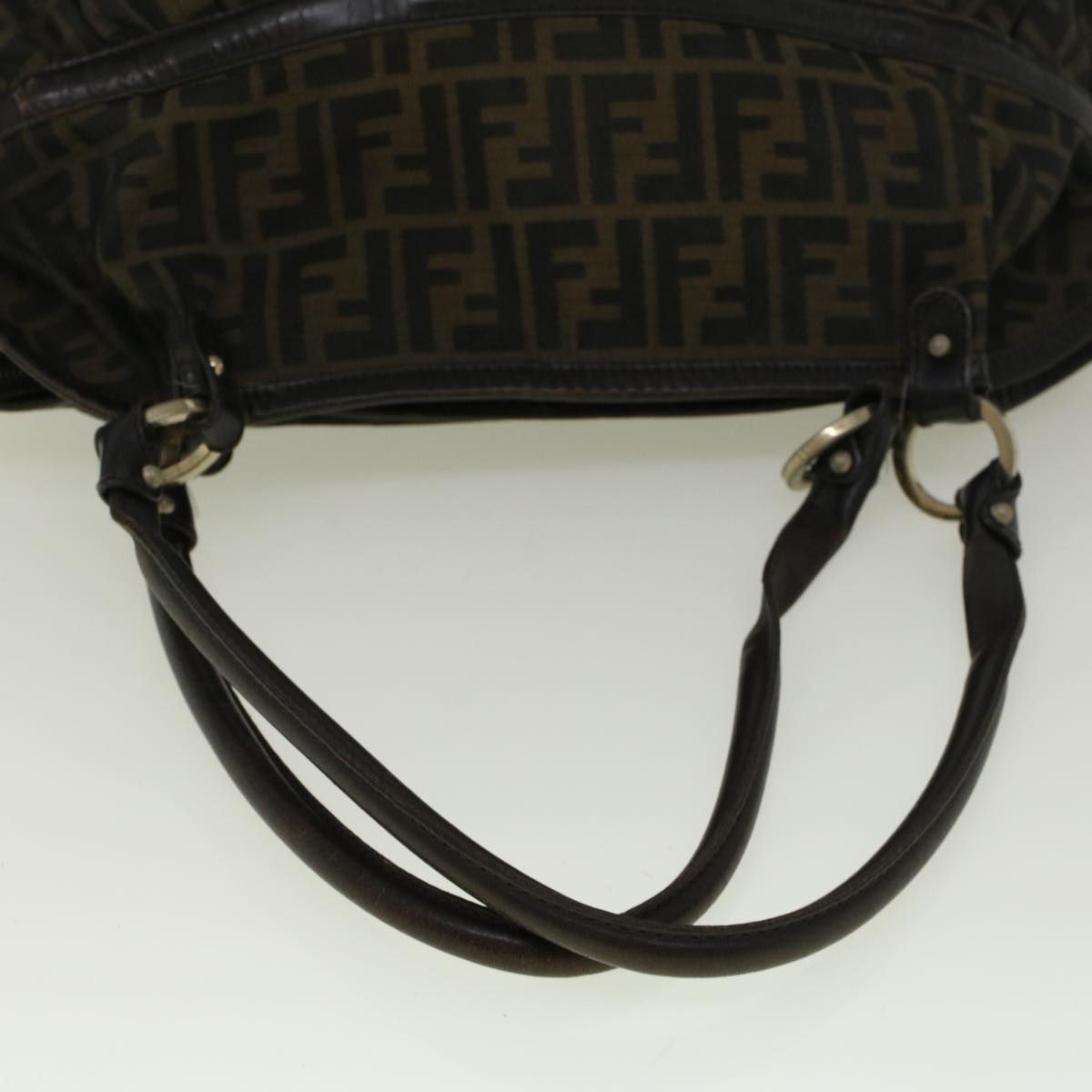 FENDI Zucca Canvas Mamma Baguette Shoulder Bag Brown 57295