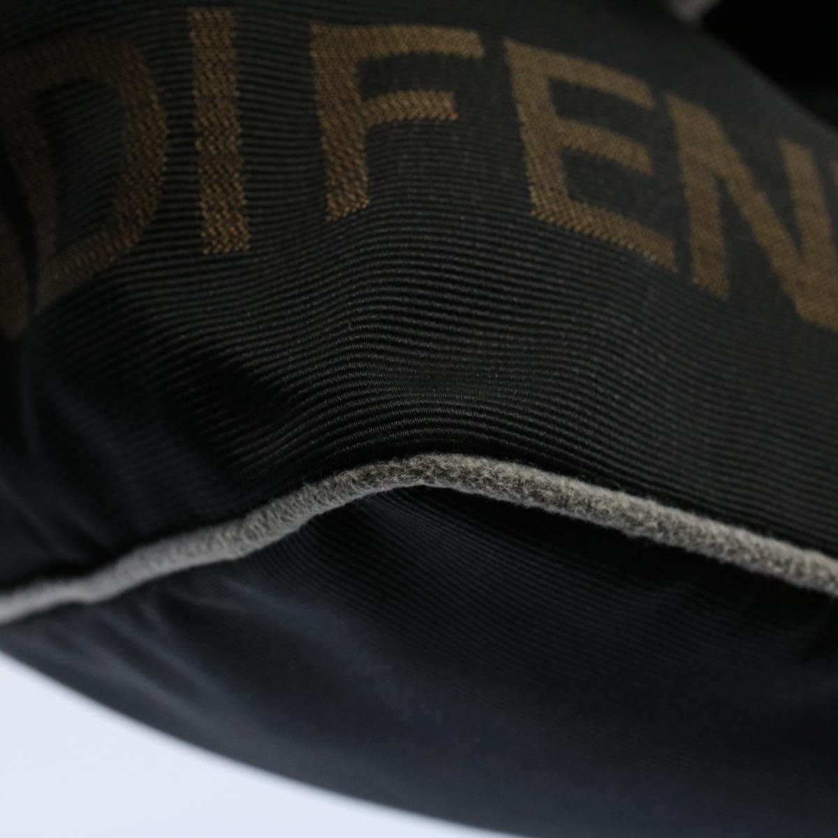 FENDI Hand Bag Nylon Black Brown 57319