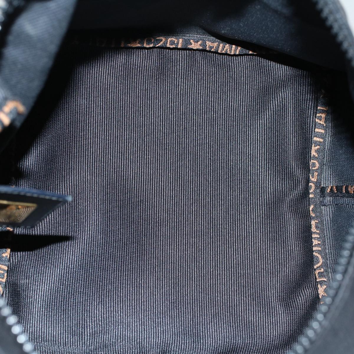 FENDI Hand Bag Nylon Black Brown 57319