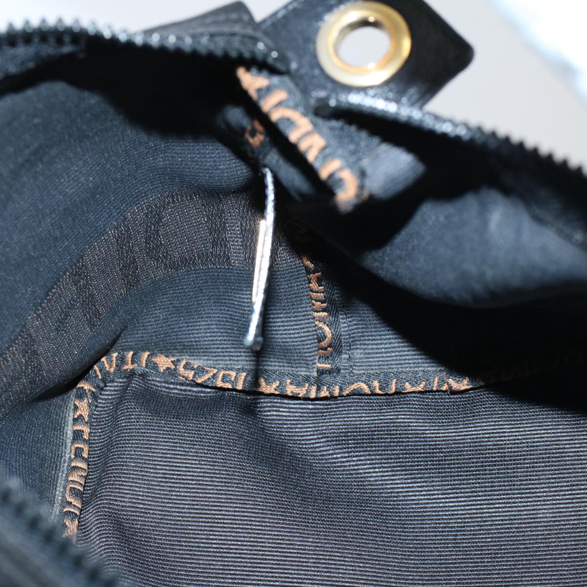 FENDI Hand Bag Nylon Black Brown 57319