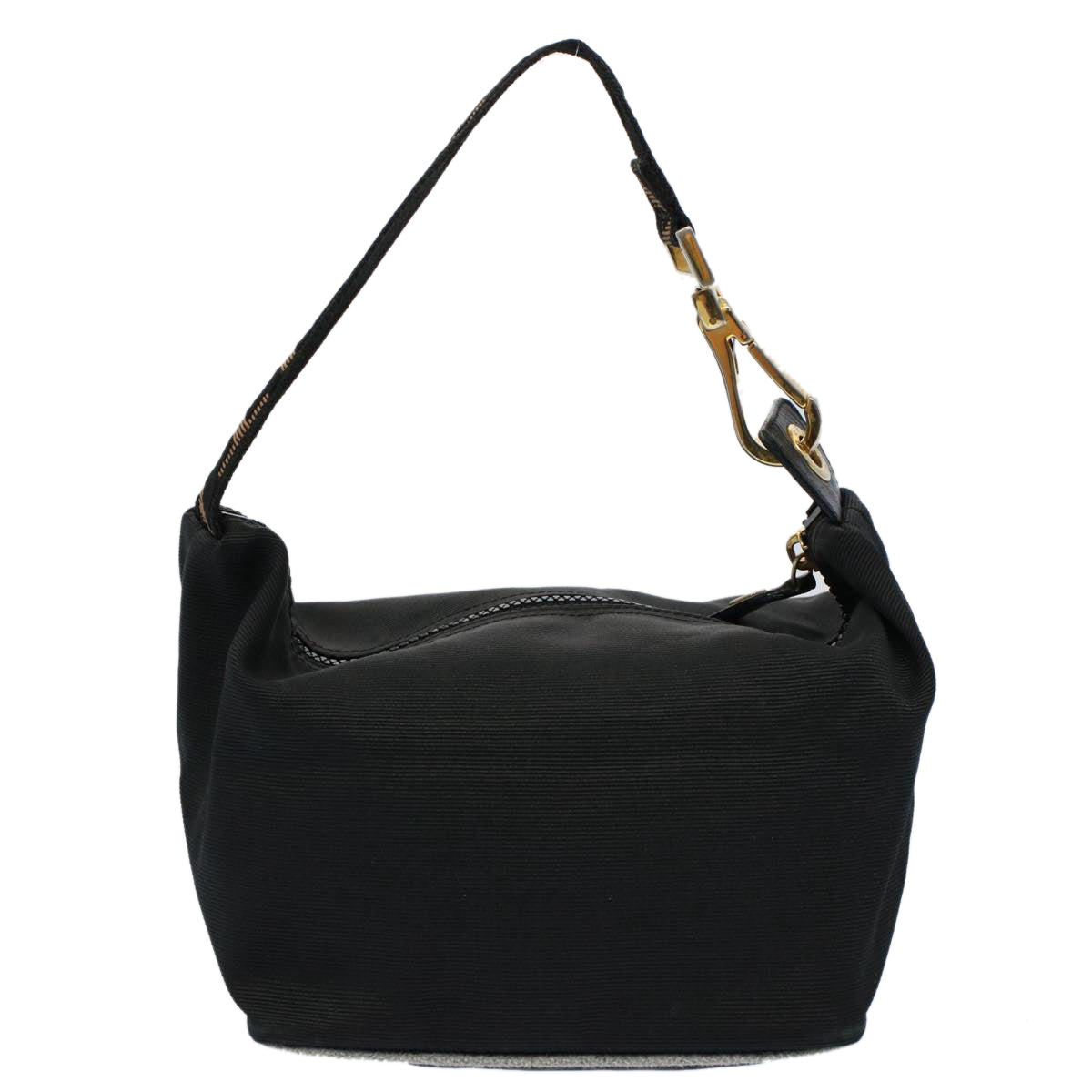 FENDI Hand Bag Nylon Black Brown 57319