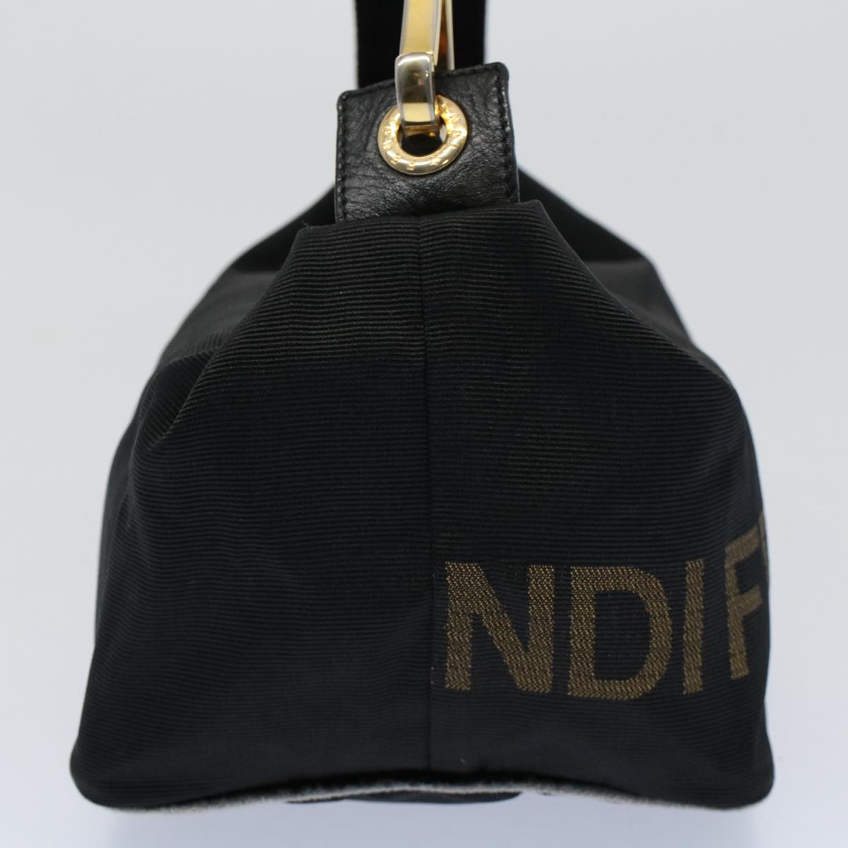FENDI Hand Bag Nylon Black Brown 57319