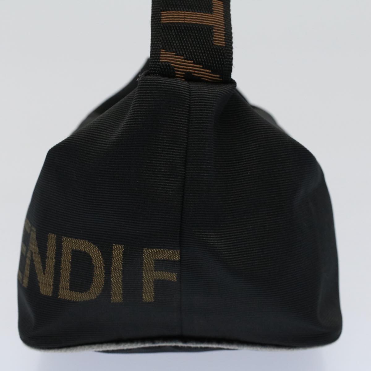 FENDI Hand Bag Nylon Black Brown 57319