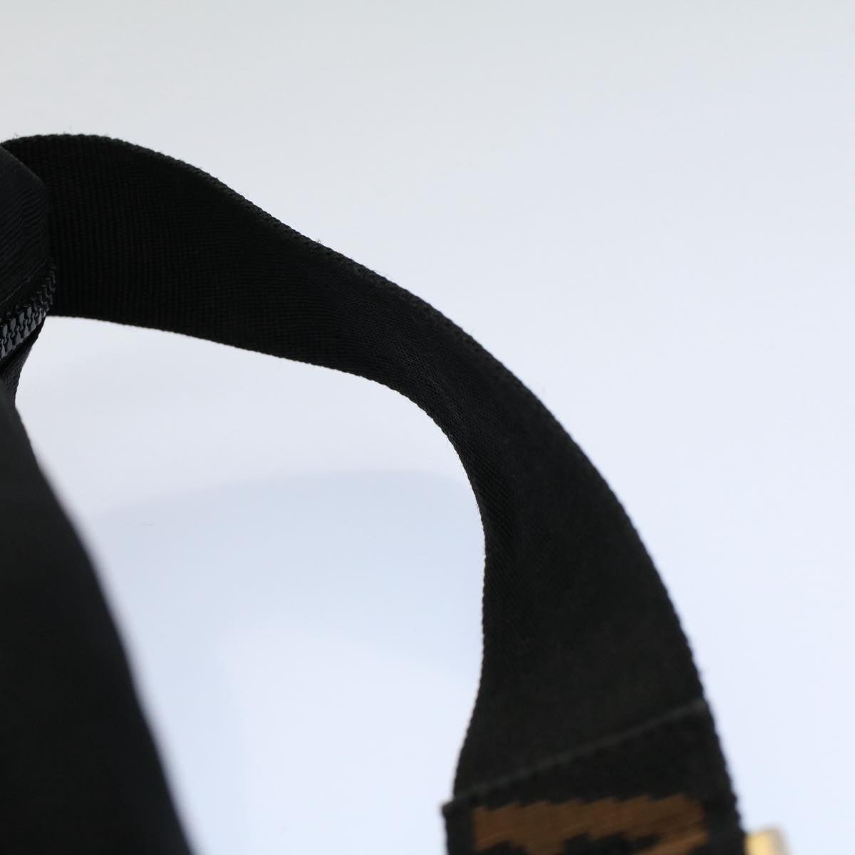FENDI Hand Bag Nylon Black Brown 57319