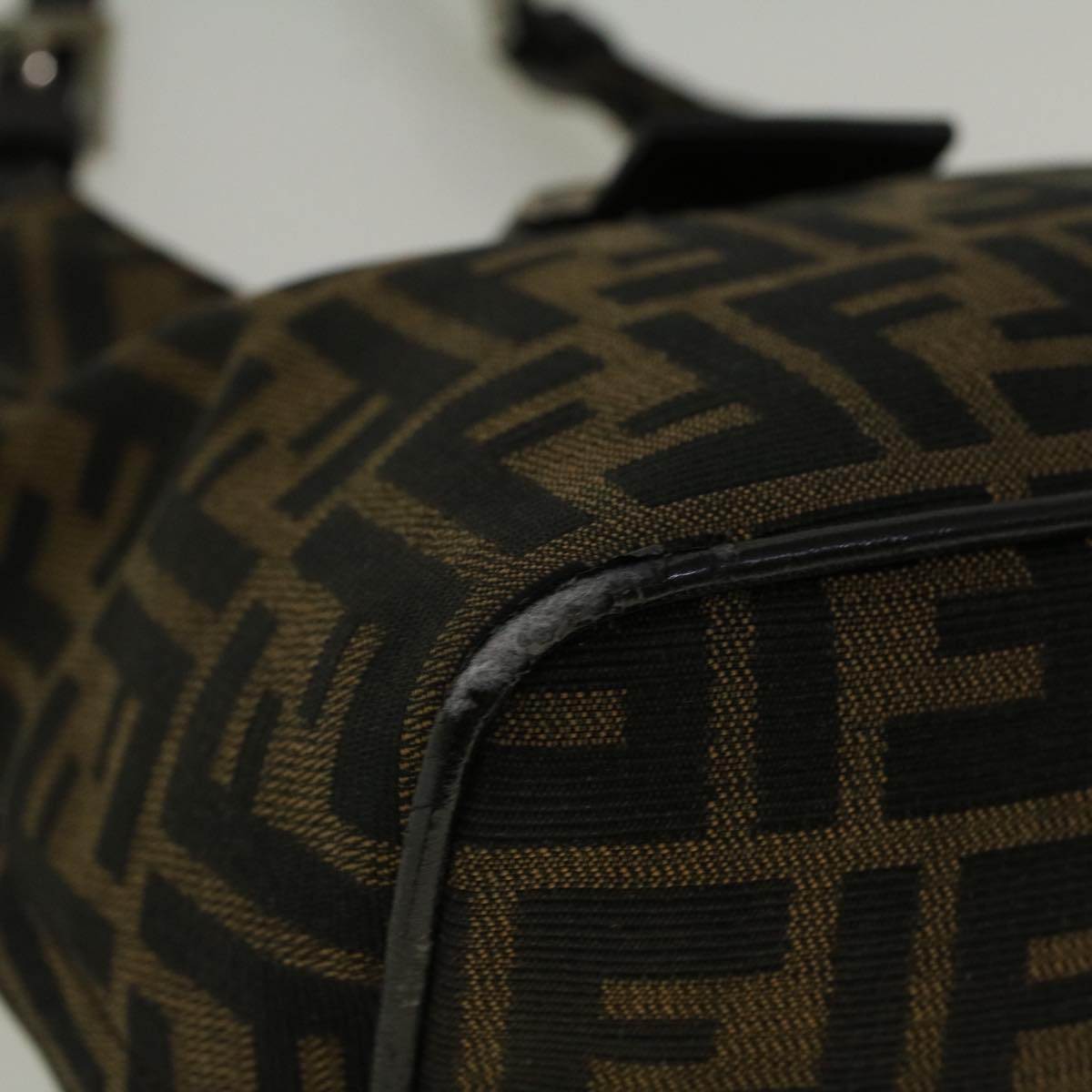 FENDI Zucca Canvas Mamma Baguette Shoulder Bag Brown 57337