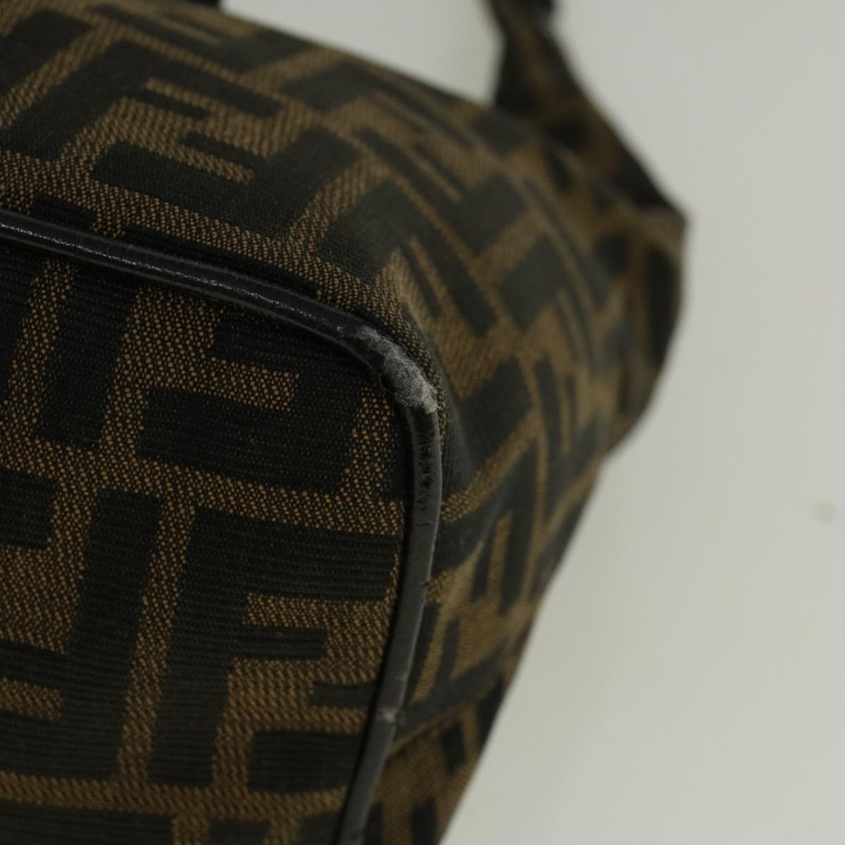 FENDI Zucca Canvas Mamma Baguette Shoulder Bag Brown 57337