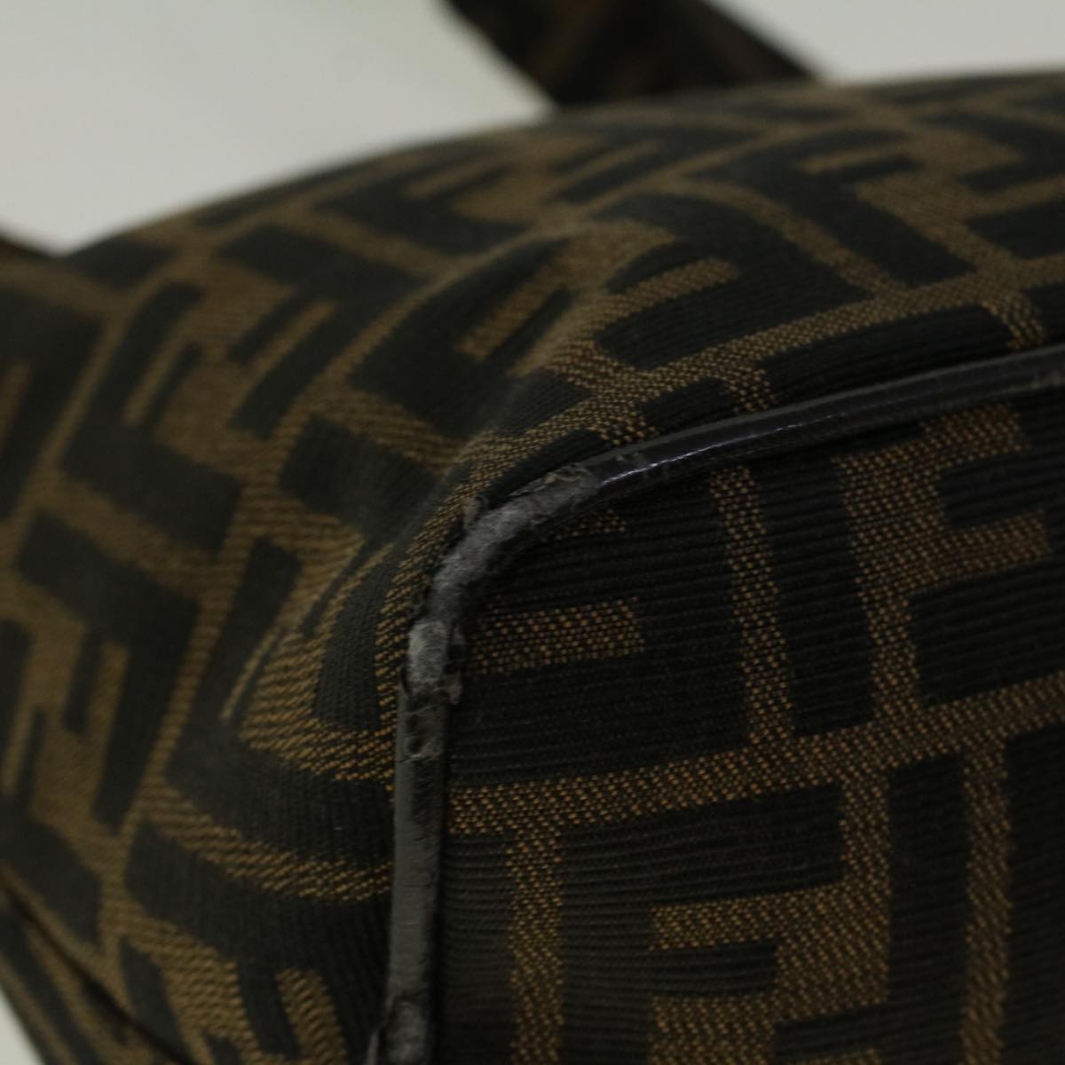 FENDI Zucca Canvas Mamma Baguette Shoulder Bag Brown 57337