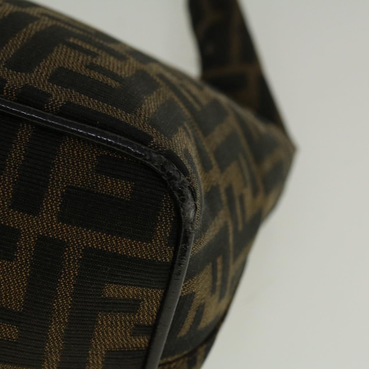 FENDI Zucca Canvas Mamma Baguette Shoulder Bag Brown 57337