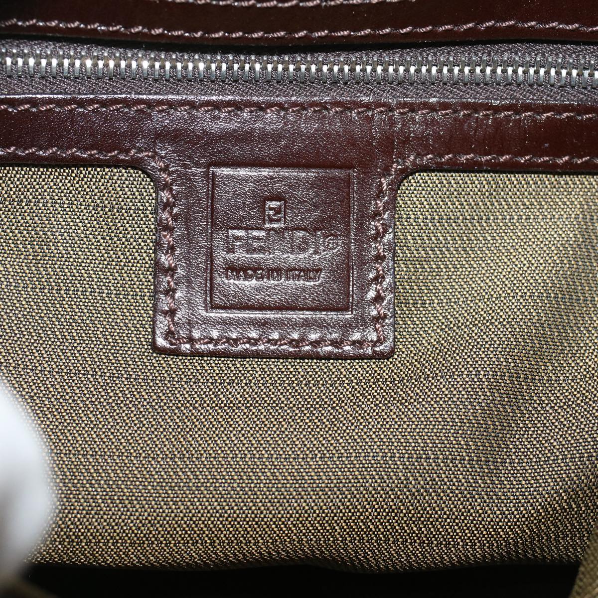 FENDI Zucca Canvas Mamma Baguette Shoulder Bag Brown 57337