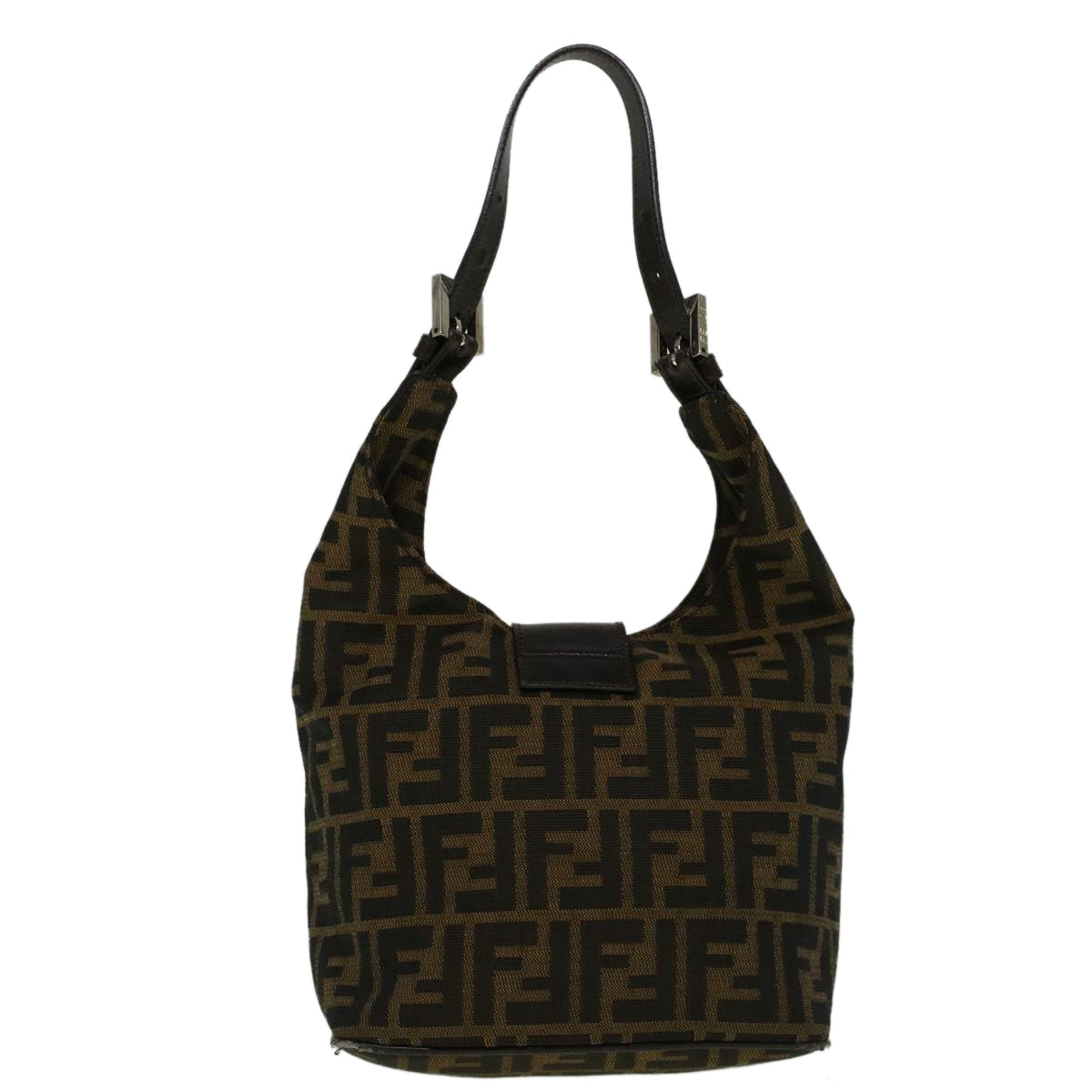 FENDI Zucca Canvas Mamma Baguette Shoulder Bag Brown 57337