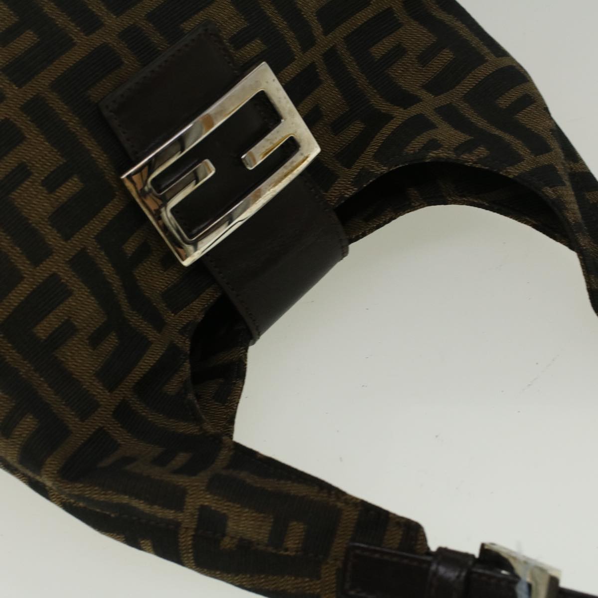 FENDI Zucca Canvas Mamma Baguette Shoulder Bag Brown 57337