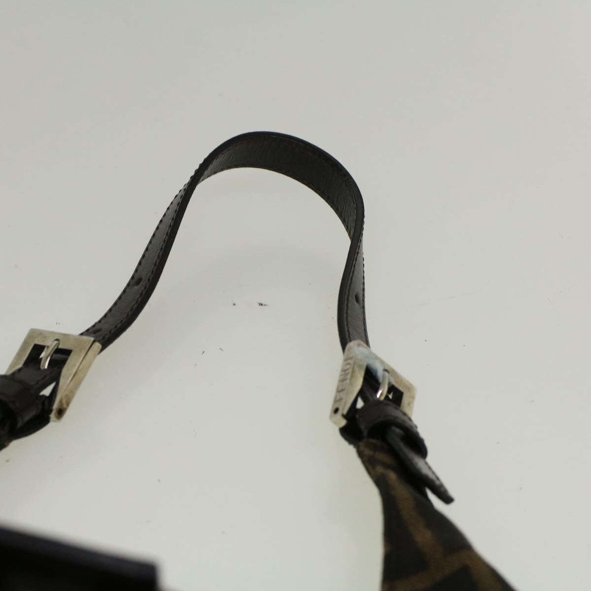 FENDI Zucca Canvas Mamma Baguette Shoulder Bag Brown 57337