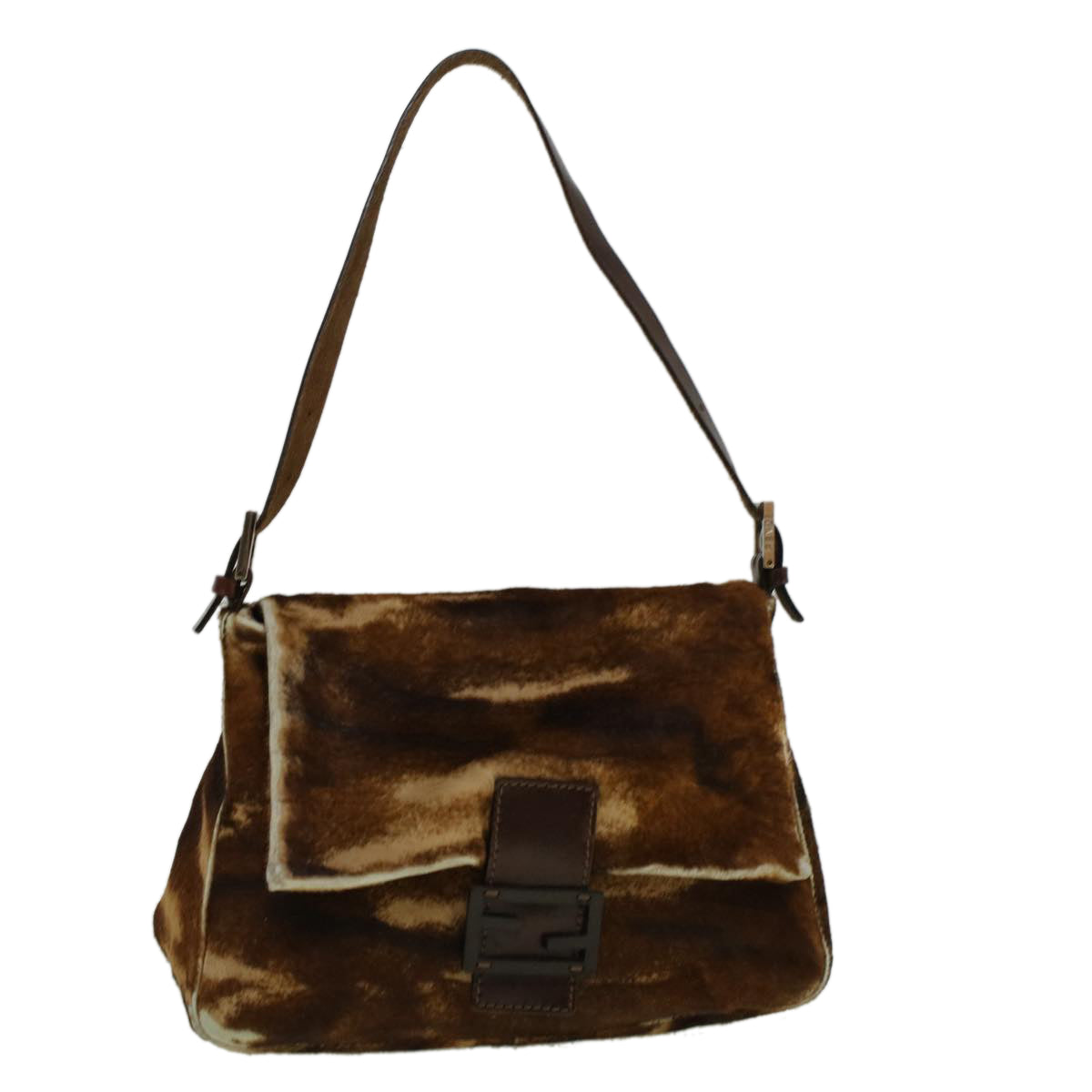 FENDI Mamma Baguette Shoulder Bag Harako leather Brown 57340