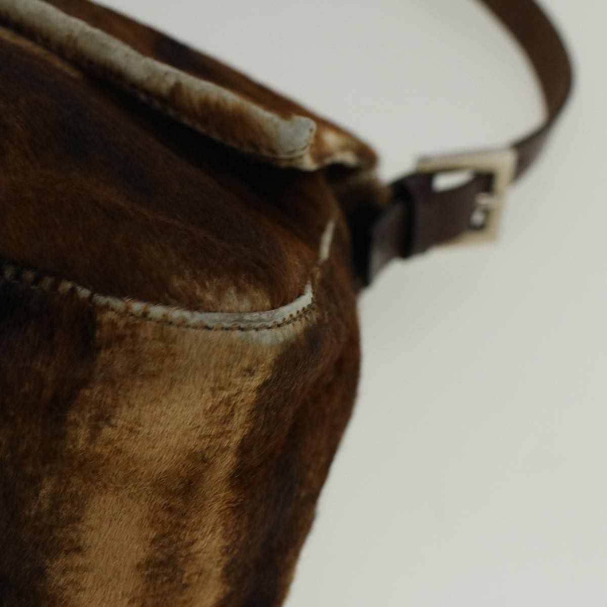 FENDI Mamma Baguette Shoulder Bag Harako leather Brown 57340