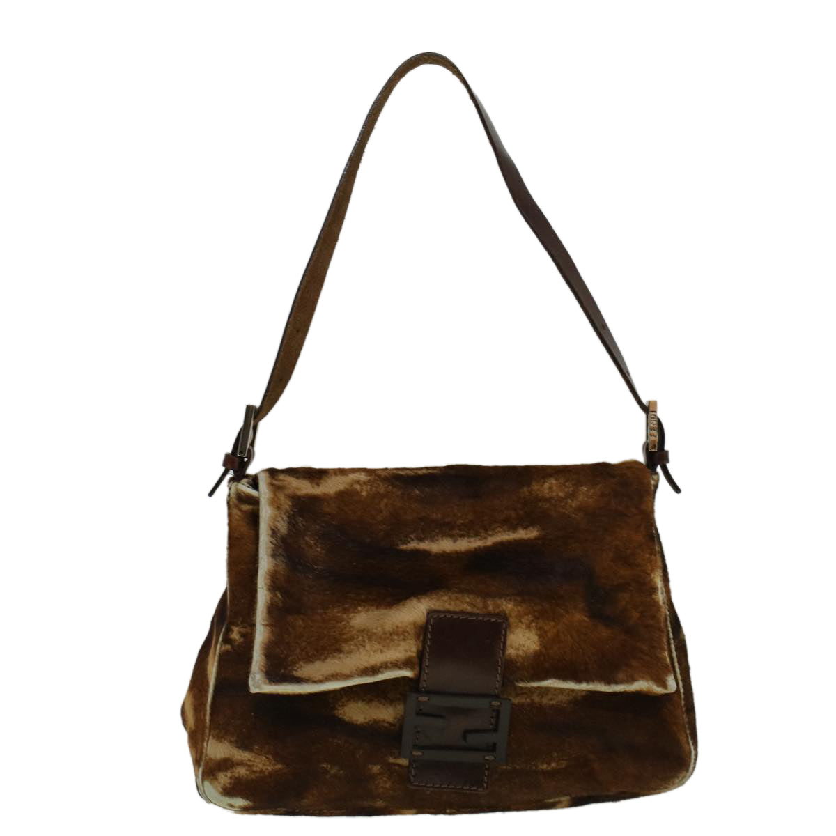 FENDI Mamma Baguette Shoulder Bag Harako leather Brown 57340
