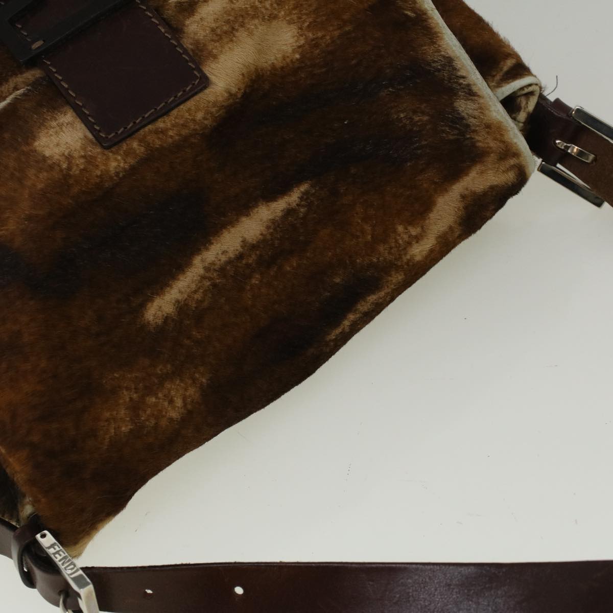 FENDI Mamma Baguette Shoulder Bag Harako leather Brown 57340