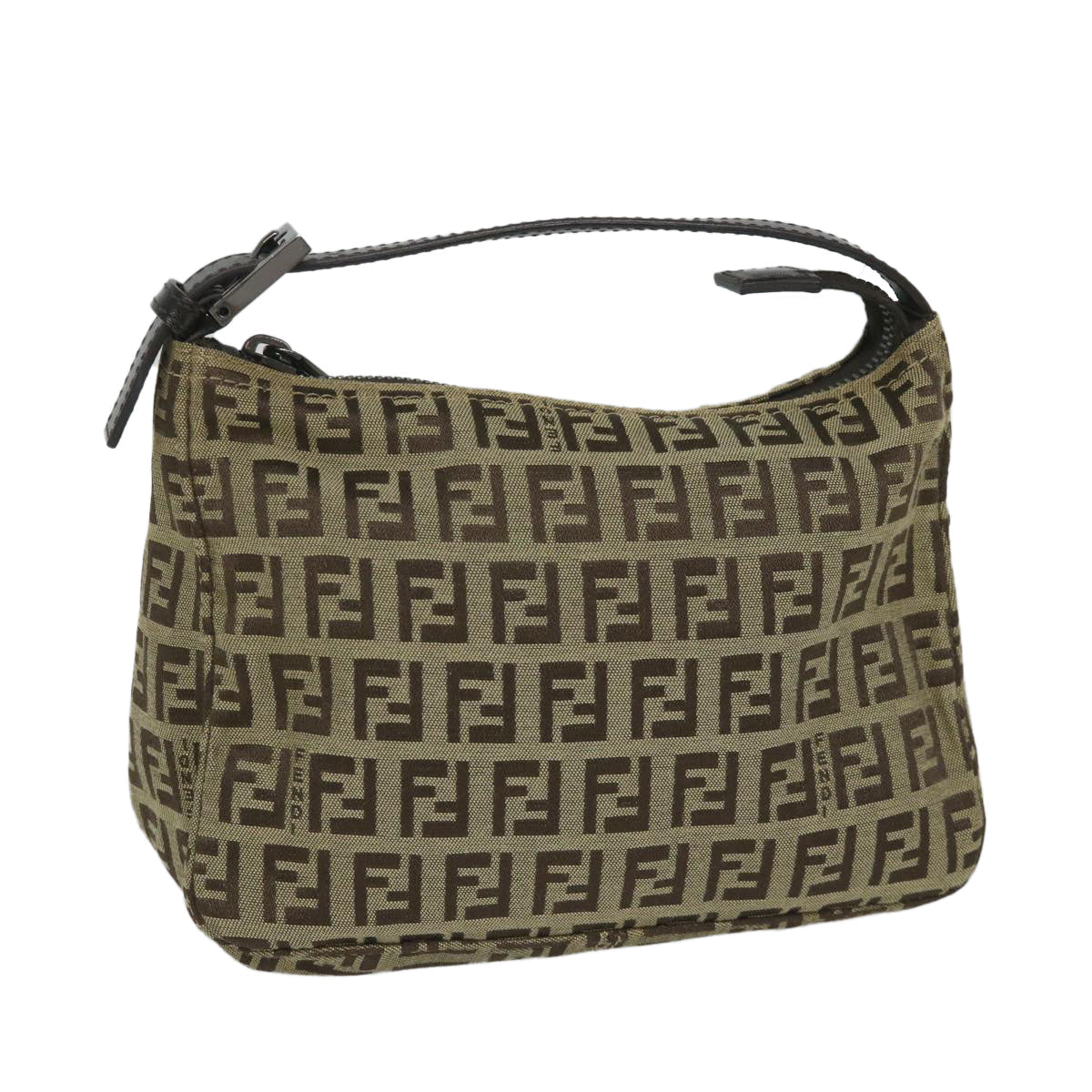 FENDI Zucchino Canvas Hand Bag Beige 57356