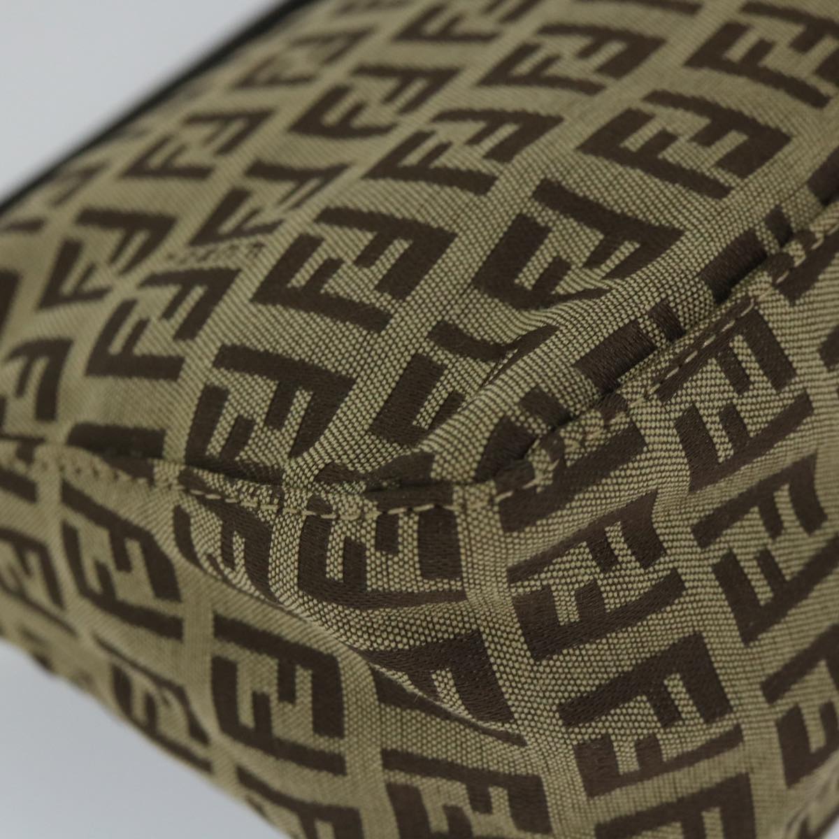 FENDI Zucchino Canvas Hand Bag Beige 57356
