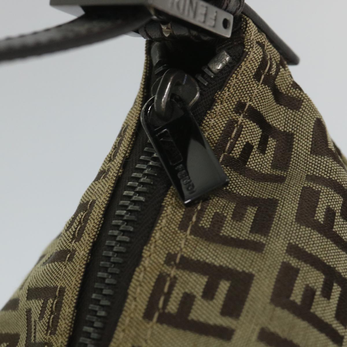 FENDI Zucchino Canvas Hand Bag Beige 57356