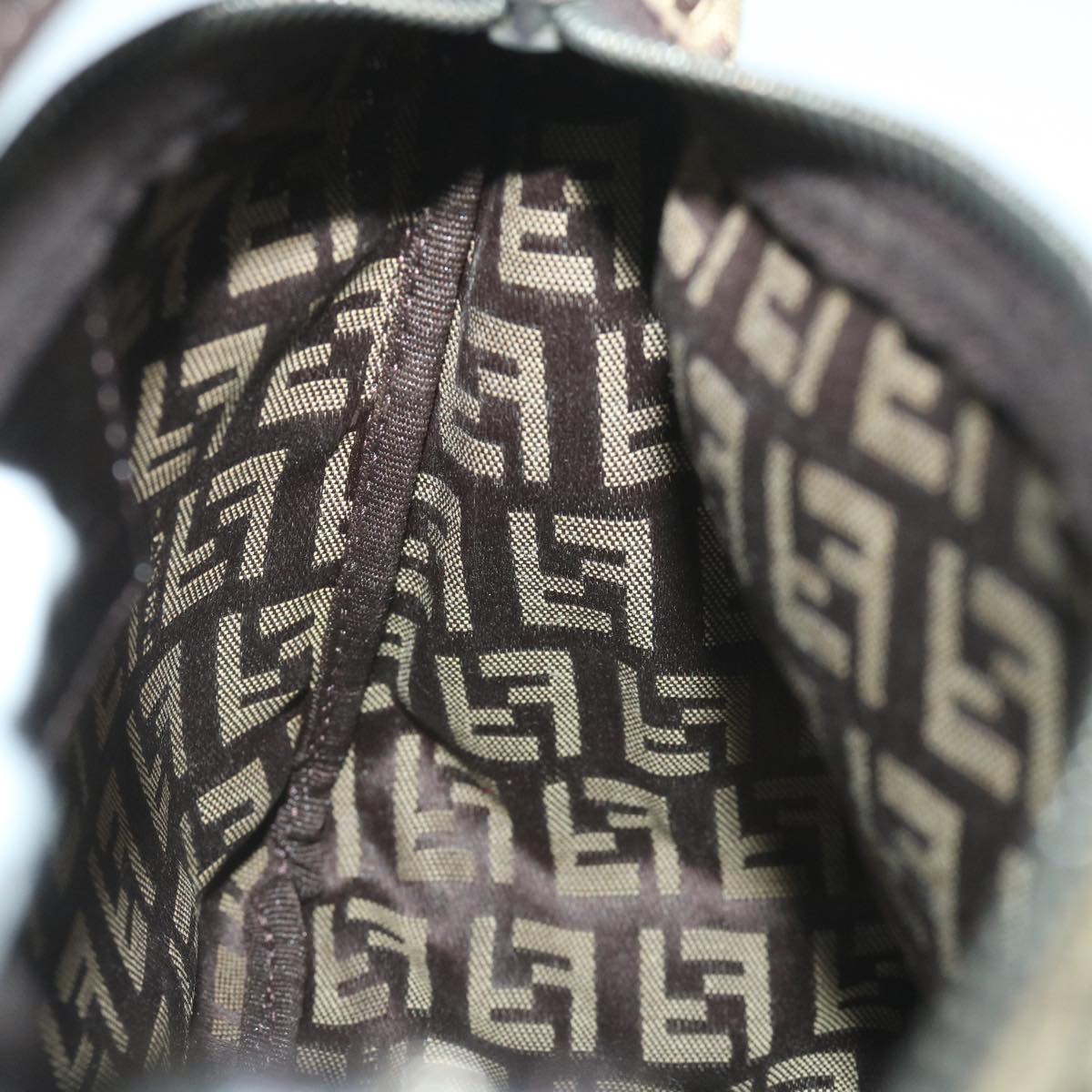 FENDI Zucchino Canvas Hand Bag Beige 57356