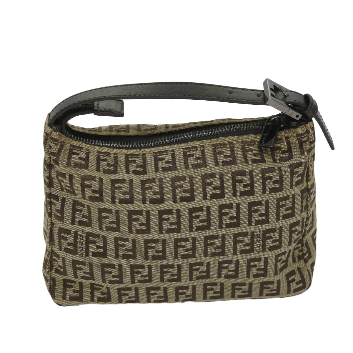 FENDI Zucchino Canvas Hand Bag Beige 57356