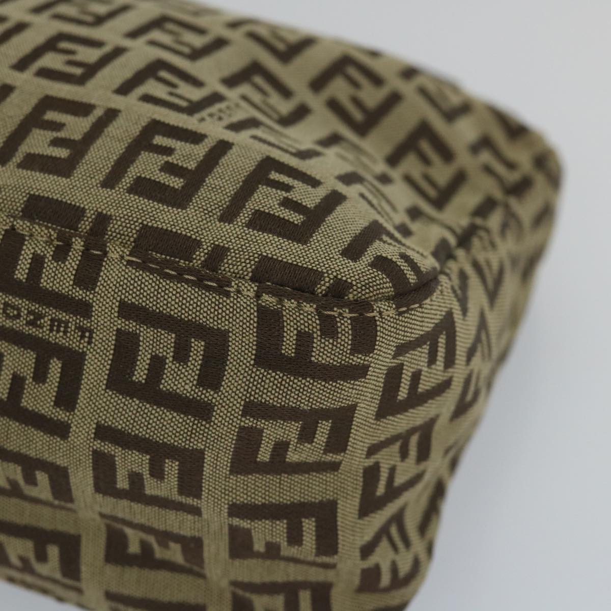 FENDI Zucchino Canvas Hand Bag Beige 57356