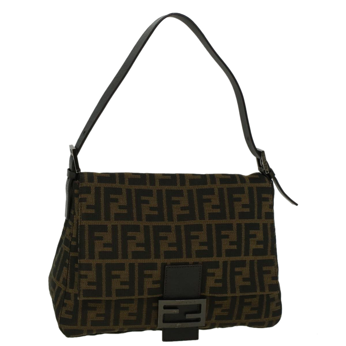 FENDI Zucca Canvas Mamma Baguette Shoulder Bag Brown 57364