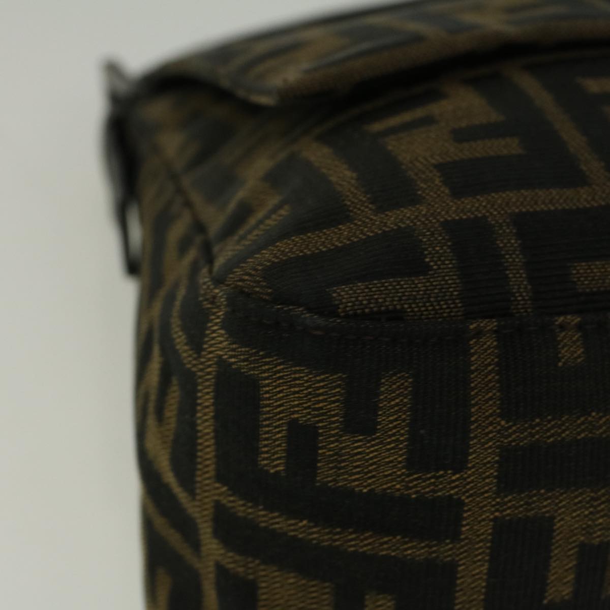 FENDI Zucca Canvas Mamma Baguette Shoulder Bag Brown 57364