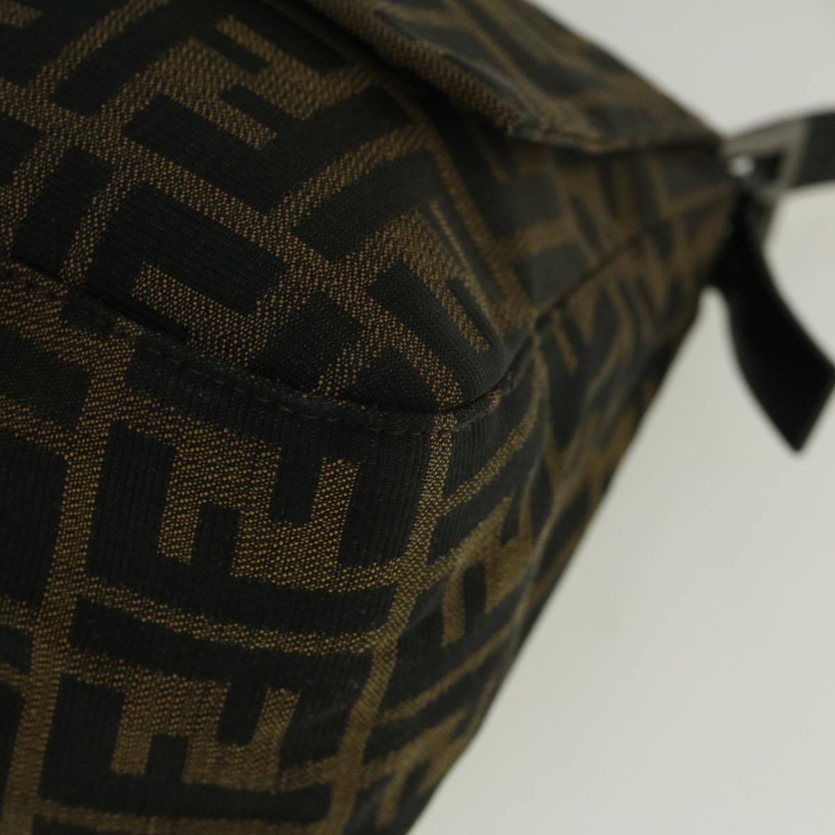 FENDI Zucca Canvas Mamma Baguette Shoulder Bag Brown 57364