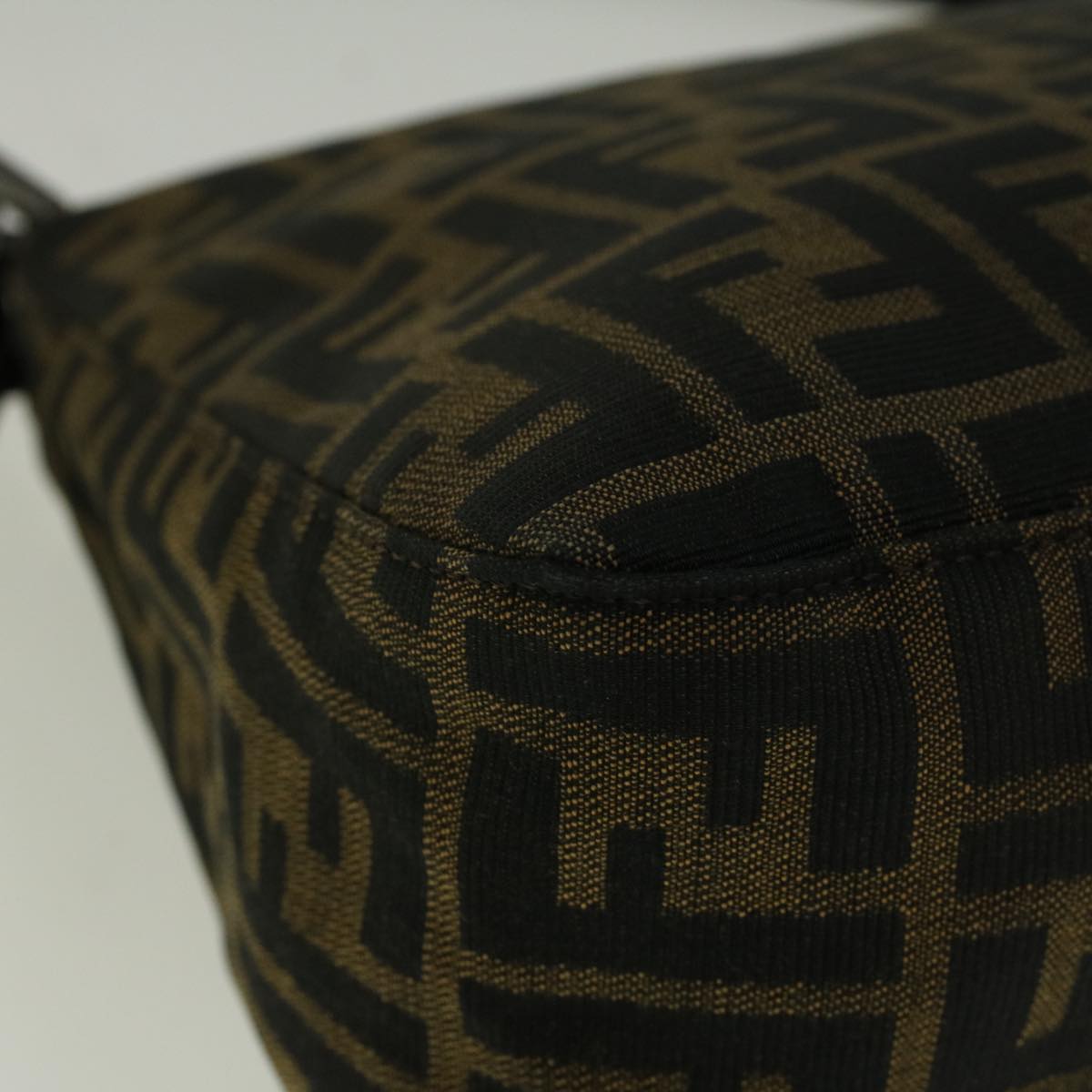 FENDI Zucca Canvas Mamma Baguette Shoulder Bag Brown 57364