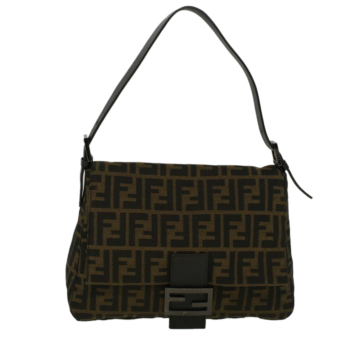 FENDI Zucca Canvas Mamma Baguette Shoulder Bag Brown 57364