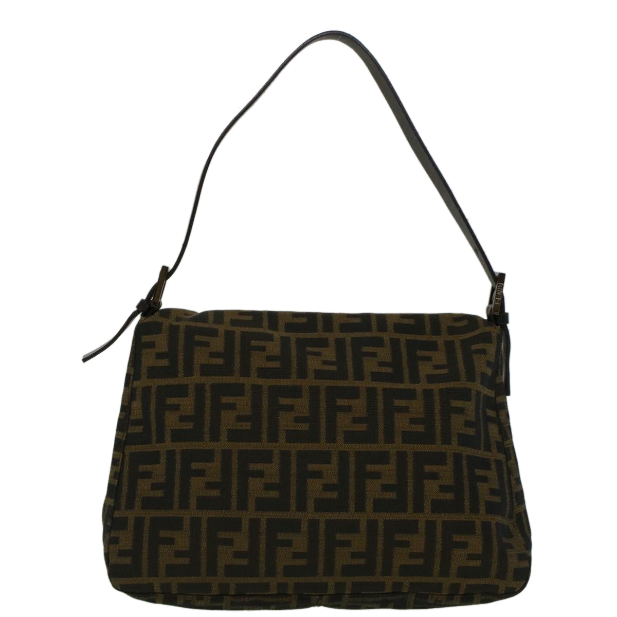 FENDI Zucca Canvas Mamma Baguette Shoulder Bag Brown 57364