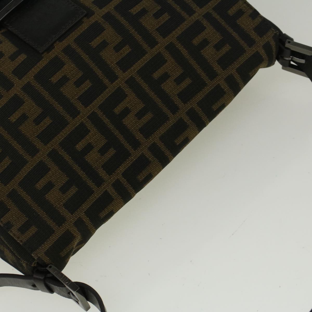 FENDI Zucca Canvas Mamma Baguette Shoulder Bag Brown 57364