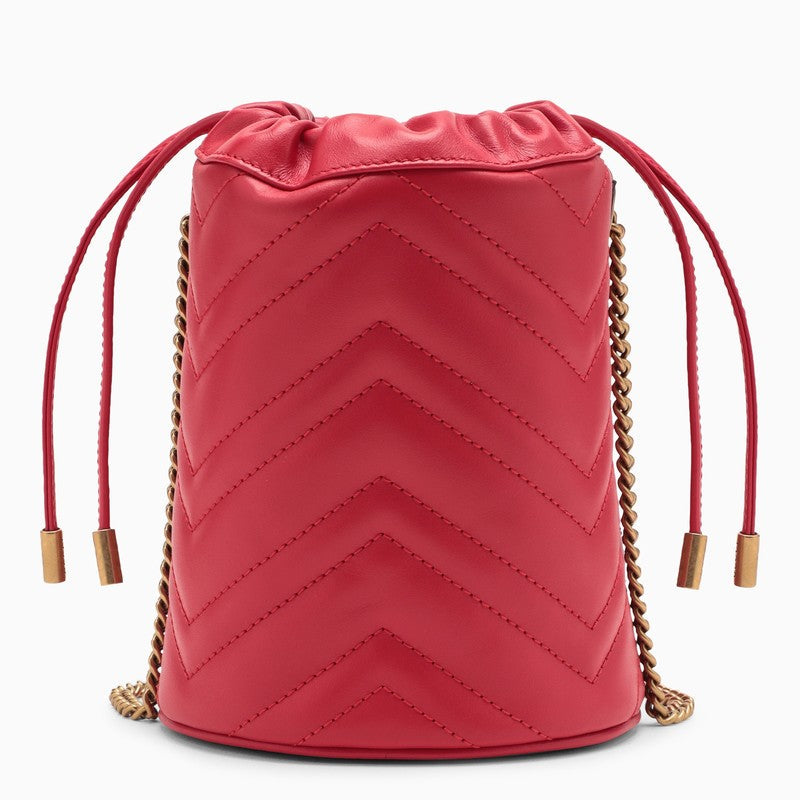 Gucci Gg Marmont Red Leather Bucket Bag Women