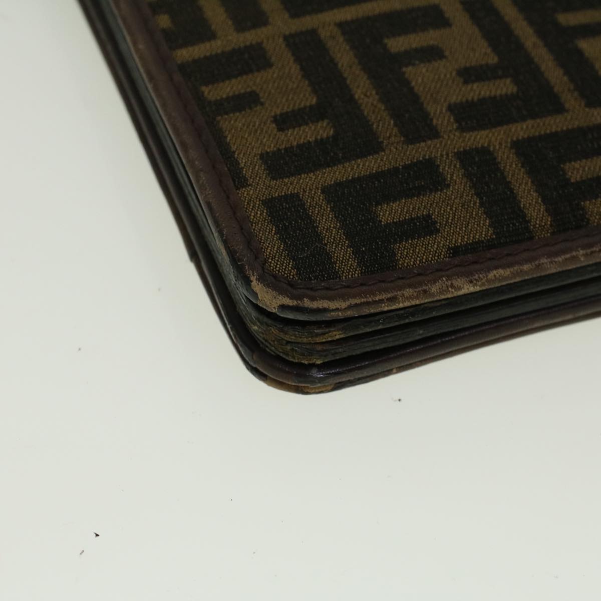 FENDI Zucca Canvas Shoulder Bag Brown 57555